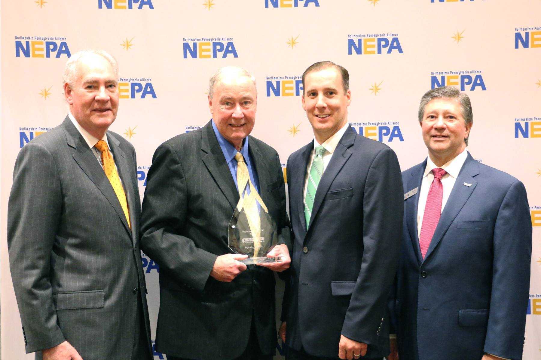 From left, Philip Condron, NEPA Board Chairperson; Tom Donohue, Lamar Advertising;  Ryan McGowan, M&T Bank;  and Jeffrey Box, President & CEO, NEPA Alliance.