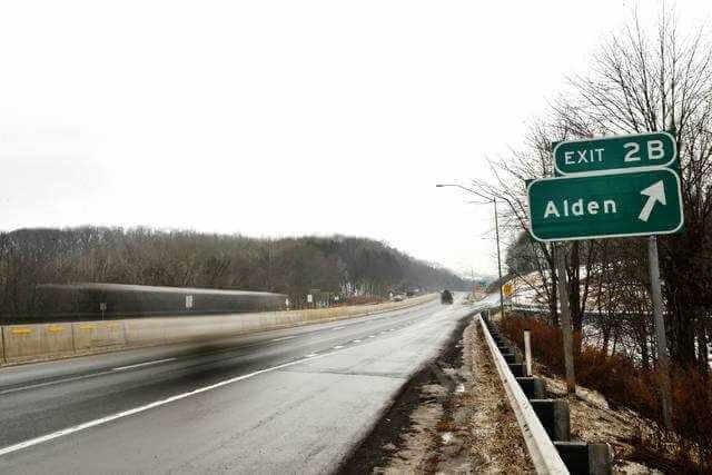 The Alden exit off of State Route 29 northbound. 1/22/18. Sean McKeag | Times Leader 