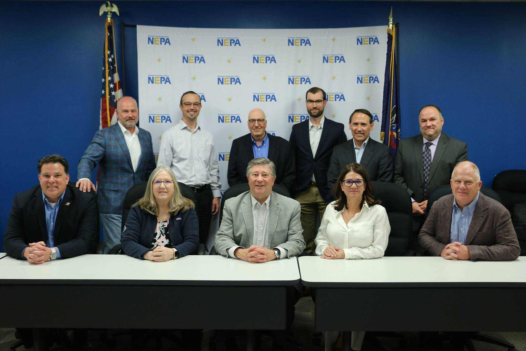 Picture L-R, bottom row: Kurt Bauman, NEPA Alliance; Pat Gendly, CAN DO; Jeffrey Box, NEPA Alliance; Tina Dowd, Sundance Vacations; and, John Dowd, Sundance Vacations.  L-R Top row: Charlie Jefferson, Jefferson Werner LLC; Eric Fisher, Appalachian Investors Alliance; Steve Mercil, Appalachian Investors Alliance; Jake Latchman, Mericle Commercial Real Estate Services; Mike McCann, Sickler, Tarpey & Associates; and, Steve Ursich, NEPA Alliance.