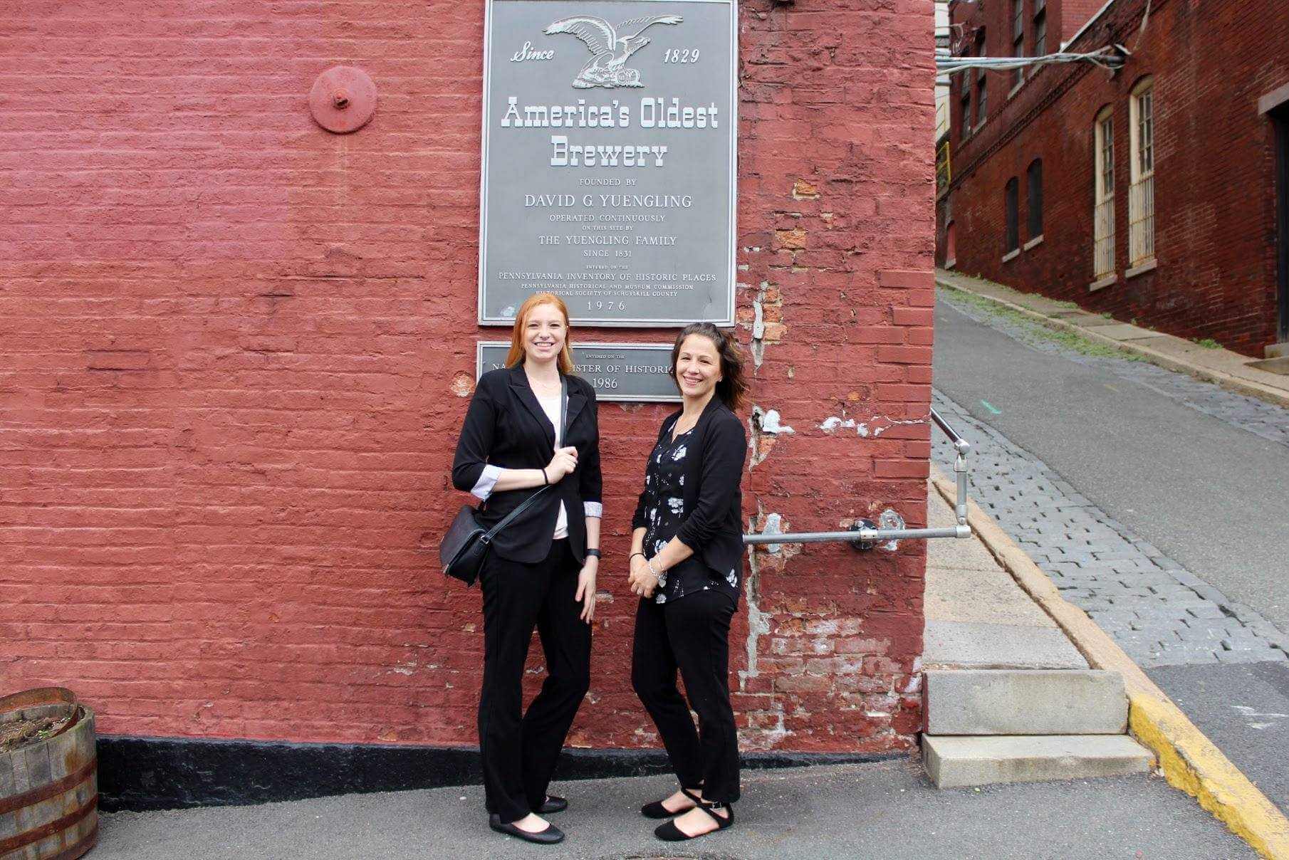 Morgan Malia and Rachel Antosh Hawk on a tour of Yuengling Brewery located in Pottsville, PA.