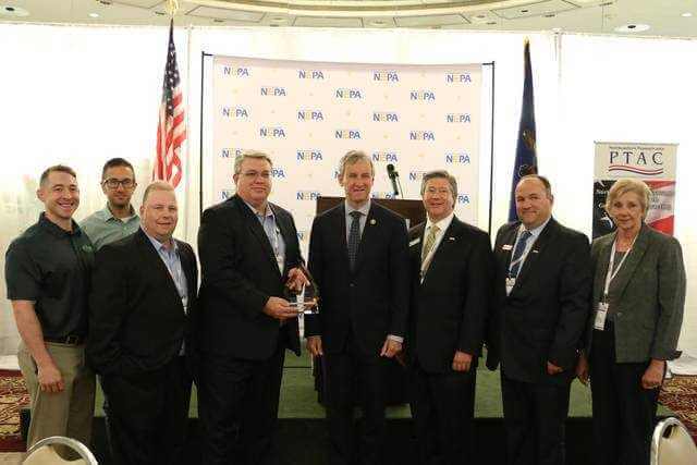 From left, are Steve Scarpetta, Finch Manufacturing & Technology; Michael Batyko, Finch Manufacturing & Technology; Michael Brown, Finch Manufacturing & Technology; Robert Zinnen, Jr., Finch Manufacturing & Technology; Congressman Matt Cartwright, Jeffrey Box, NEPA Alliance; Steve Ursich, NEPA Alliance; and Karen Ostroskie, NEPA Alliance.