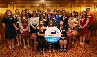 From left, seated, are Scholastic Superstars Juilia Andrejko, Andrea Shaw, Alexandra Miller; standing, Alana Roberts, PPL Electric Utiliites regional affaits director; Scholastic Superstars Sarah Liskowicz, Katelyn Whetstone, Shelby Carr, Sarah Pontier, Nathaniel Smith, Jenavieve Pursell, Jacob Shusta, Trevor Grohowski, Evan Elko, Michael Abromovage, Aleah Kranson, Harley LaRue, Cameron O'Neill, and Madison Weiss.  Also honored were Scholastic Superstars Sophia Adeghe, MollyLeahy and Nikolai Stefanov. Dave Scherbenco / The Citizons' Voice
