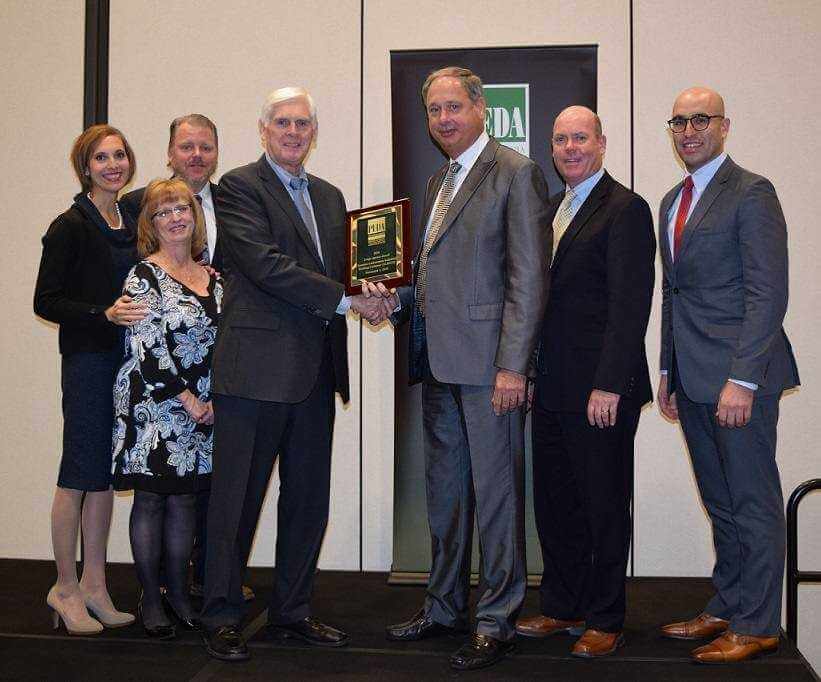 From left: Amy Luyster, assistant vice president, The Scranton Plan; Suzy Jones, SLIBCO industrial development assistant; Aaron Whitney, SLIBCO facilities manager; Kevin O'Donnell, PEDA nominating committee; Andy Skrip, vice president, industrial development; Bob Durkin, president, The Greater Scranton Chamber of Commerce and SLIBCO executive vice president; and Bruce Reddock, economic development specialist, The Scranton Plan.