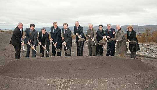 From left to right: Steve Yokimishin, Governor's Action Team, Jim Watson, TMG, Steve Rock, TMG, The Honorable John Blake, Jim Kadela, Chairperson of TMG Health's Board of Directors, Jack Tigue, TMG Health, Austin Burke, The Greater Scranton Chamber of Commerce, Commission Corey O'Brien, Lackawanna County, Commissioner Michael Washo, Lackawanna County, Harry Forbes, Regional Office Director of the Governor's Northeast Regional Office and Pat Acker, Chairperson of SLIBCO's Board of Directors.